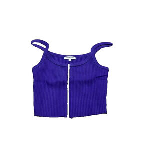 Cotton Citizen Womens Ibiza Ribbed Tank Top Zipper Front Purple Size XS NWOT